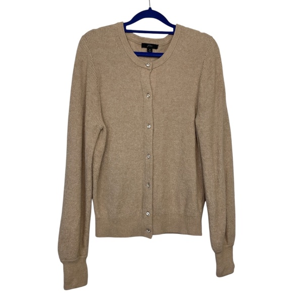 J. Crew Ribbed Cardigan with Jewel Buttons - Picture 2 of 7